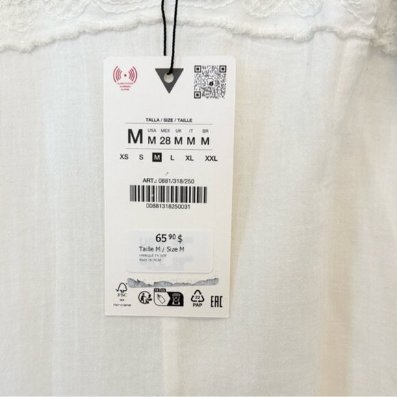 Zara embroiled tank mini dress NWT , sz : medium Logo - Picture 11 of 11